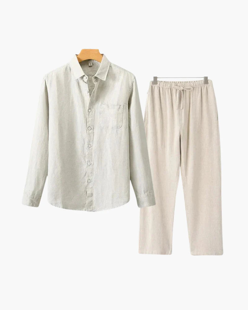 Timeless Elegance: Old Money Linen Longsleeve Combo