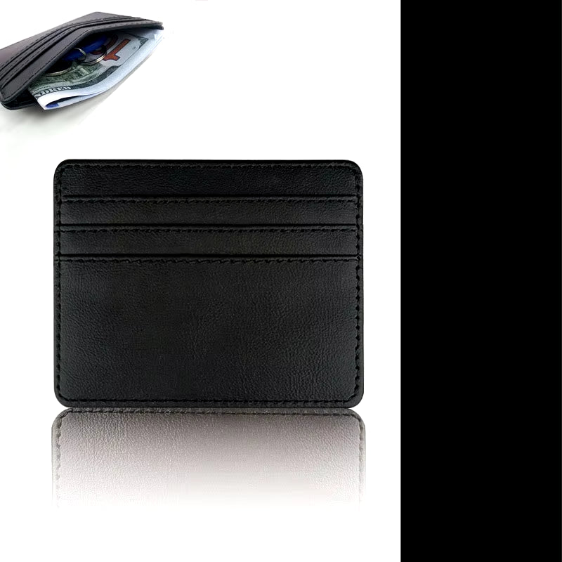 Sleek PU Leather ID Card Case - Slim Multi-Slot Holder for Bank and Credit Cards