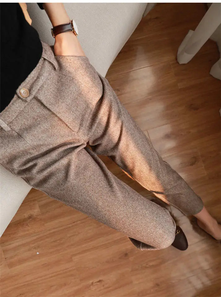 BR2448 Autumn and Winter New High Waist Slimming Harlan Small Foot Casual Pants