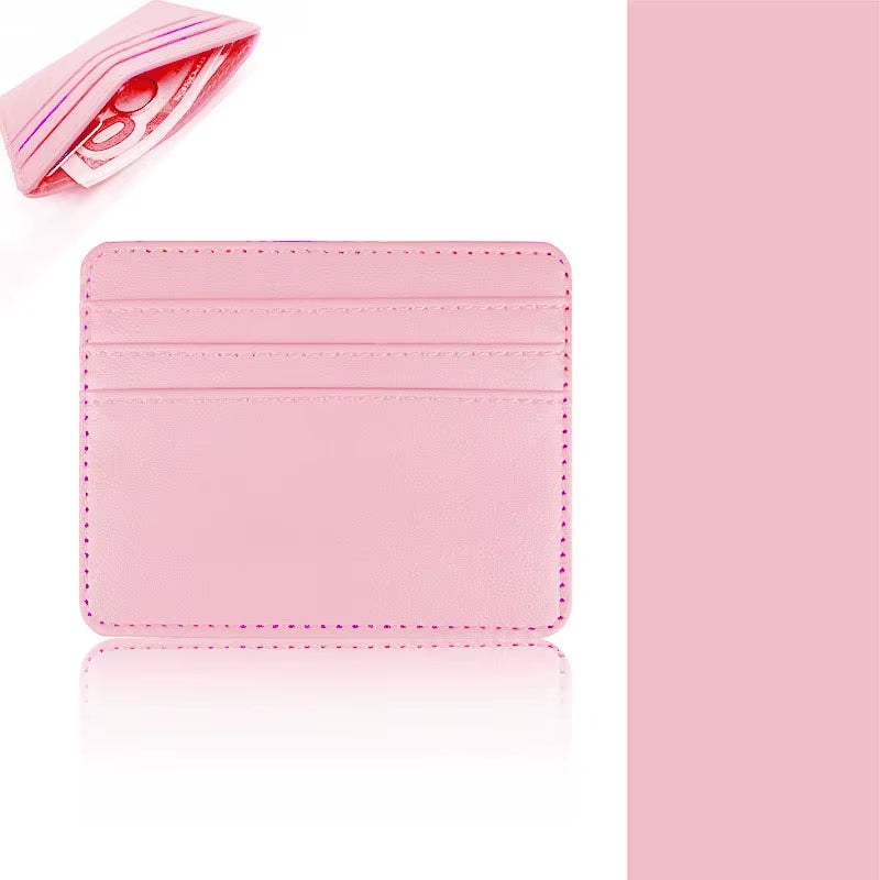 Sleek PU Leather ID Card Case - Slim Multi-Slot Holder for Bank and Credit Cards