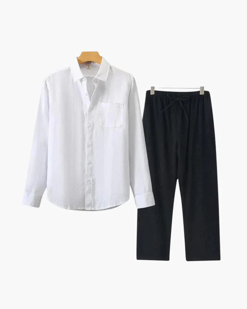 Timeless Elegance: Old Money Linen Longsleeve Combo