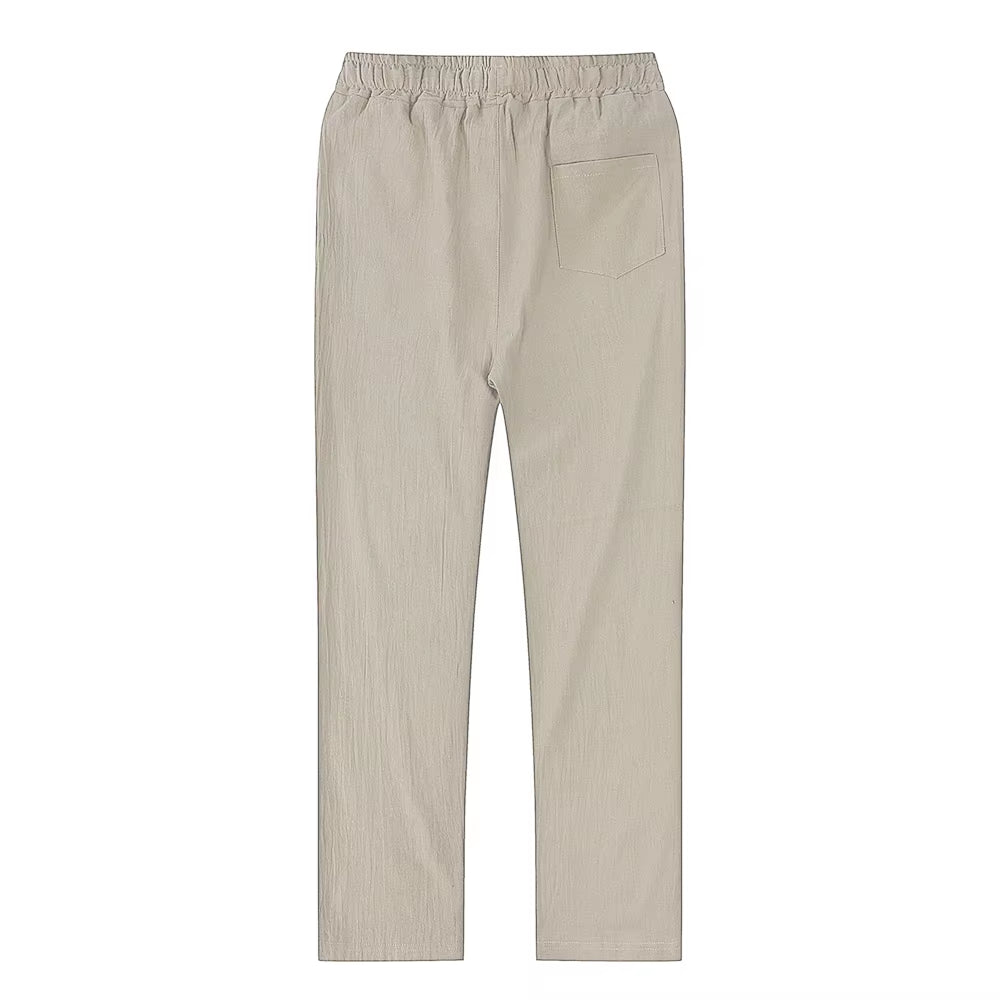 Stylish Men's Cotton Linen Pants - Breathable Solid Color Trousers for Fitness & Streetwear (S-3XL)