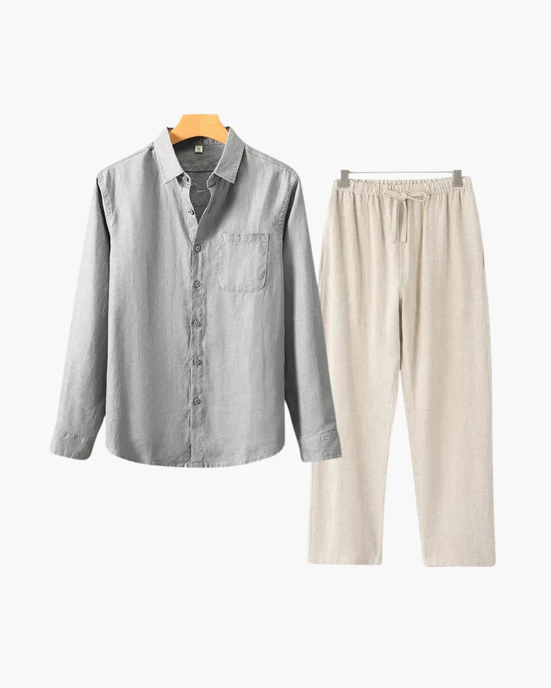 Timeless Elegance: Old Money Linen Longsleeve Combo