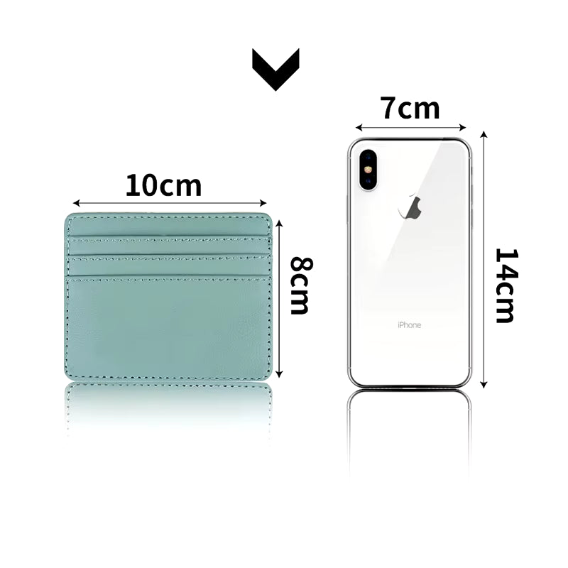 Sleek PU Leather ID Card Case - Slim Multi-Slot Holder for Bank and Credit Cards