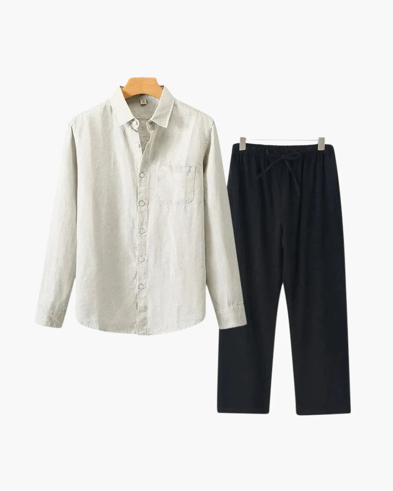 Timeless Elegance: Old Money Linen Longsleeve Combo