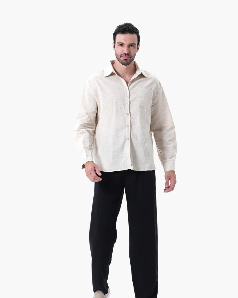Timeless Elegance: Old Money Linen Longsleeve Combo