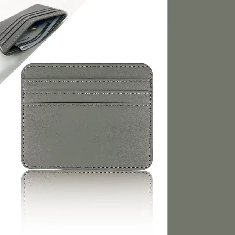 Sleek PU Leather ID Card Case - Slim Multi-Slot Holder for Bank and Credit Cards