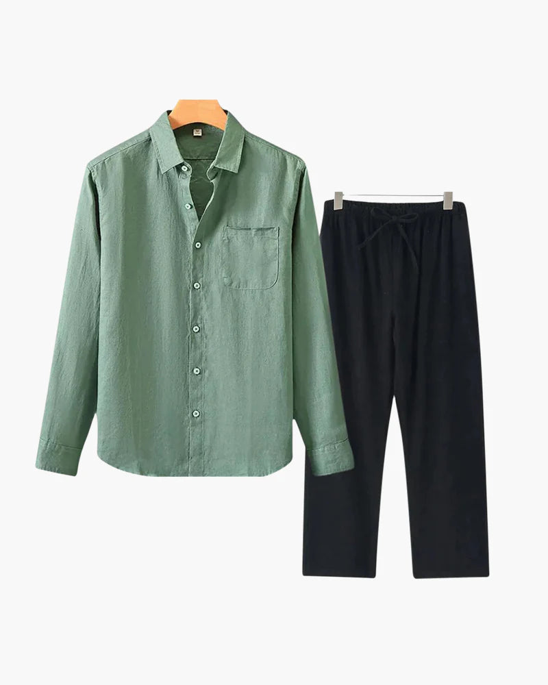 Timeless Elegance: Old Money Linen Longsleeve Combo