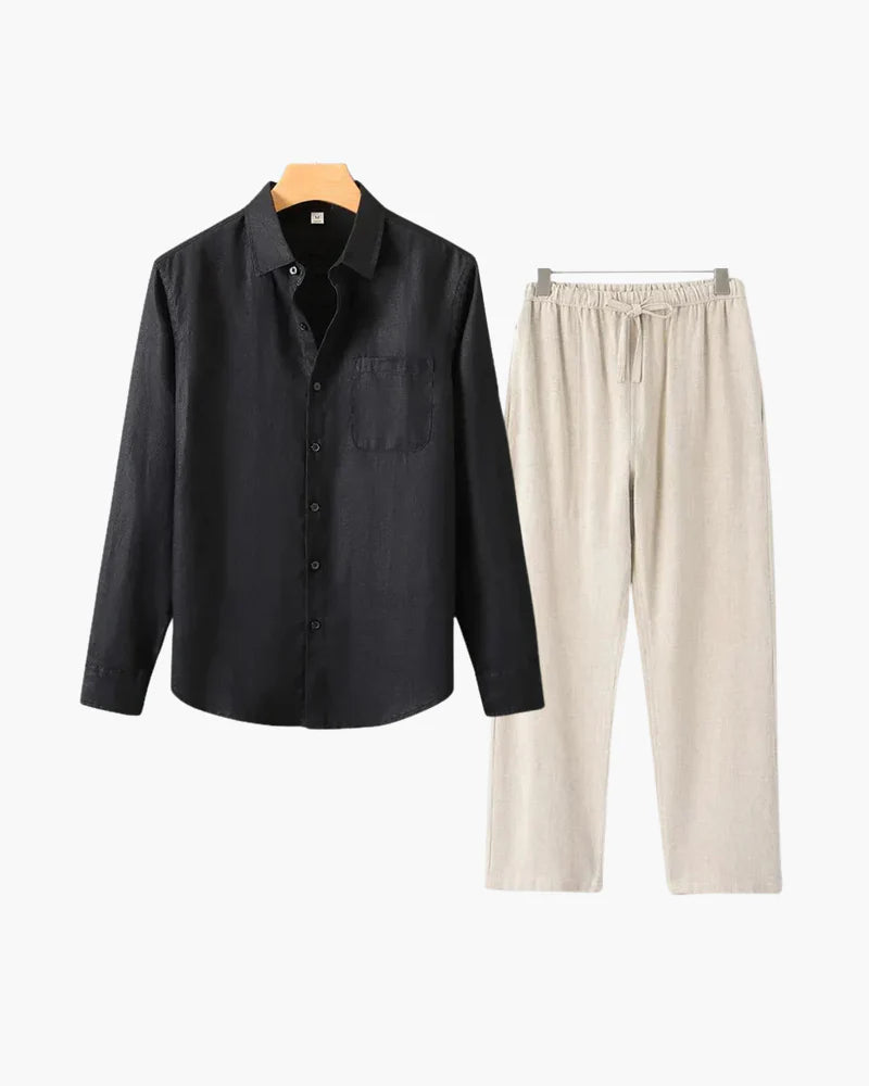 Timeless Elegance: Old Money Linen Longsleeve Combo