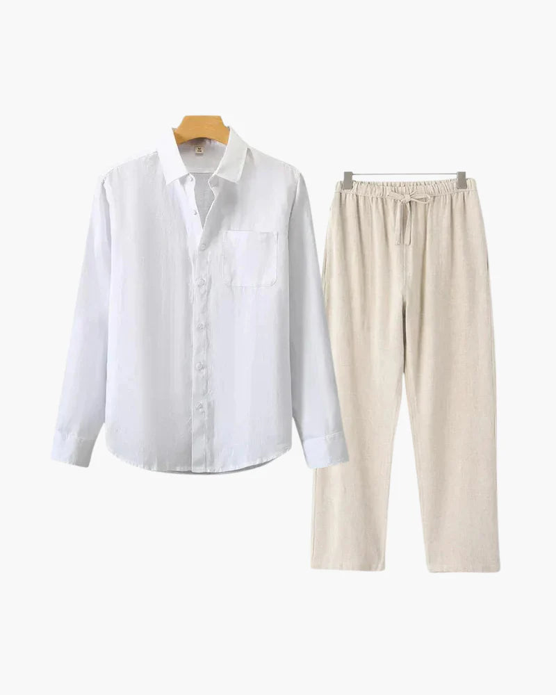 Timeless Elegance: Old Money Linen Longsleeve Combo