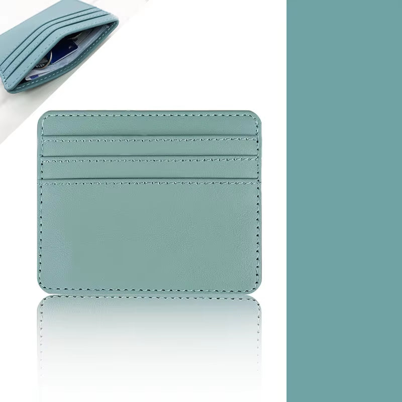 Sleek PU Leather ID Card Case - Slim Multi-Slot Holder for Bank and Credit Cards