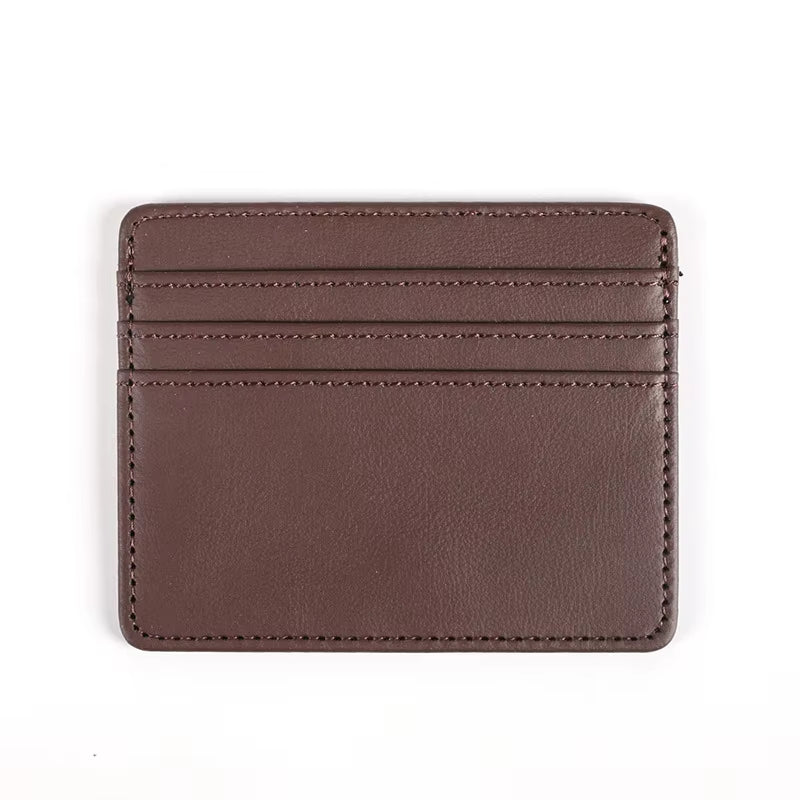 Sleek PU Leather ID Card Case - Slim Multi-Slot Holder for Bank and Credit Cards