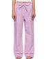 Stylish Custom Logo Unisex Straight Leg Pants with Elastic Waist and Trendy Bow Striped Hem