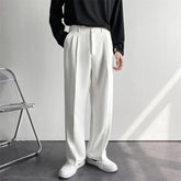 2024 Spring and Autumn New Draping Straight Leg Suit Pants Men Loose Korean Version of Casual Wide-Leg Trousers Mopping Pants