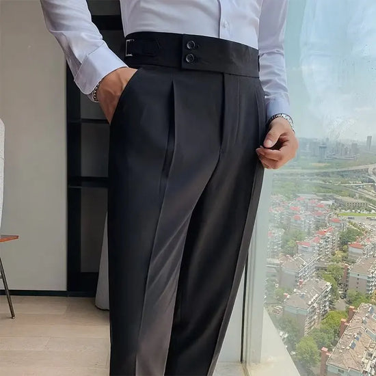 Elevate Your Style: MCP039 Premium Slim Fit Business Suit Pants for Men - Versatile Solid Color Trousers