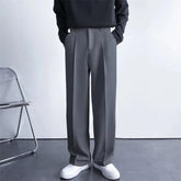 2024 Spring and Autumn New Draping Straight Leg Suit Pants Men Loose Korean Version of Casual Wide-Leg Trousers Mopping Pants