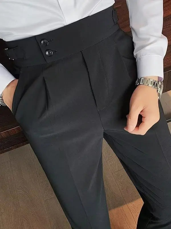 Elevate Your Style: MCP039 Premium Slim Fit Business Suit Pants for Men - Versatile Solid Color Trousers