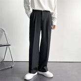 2024 Spring and Autumn New Draping Straight Leg Suit Pants Men Loose Korean Version of Casual Wide-Leg Trousers Mopping Pants