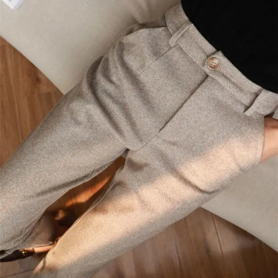 BR2448 Autumn and Winter New High Waist Slimming Harlan Small Foot Casual Pants