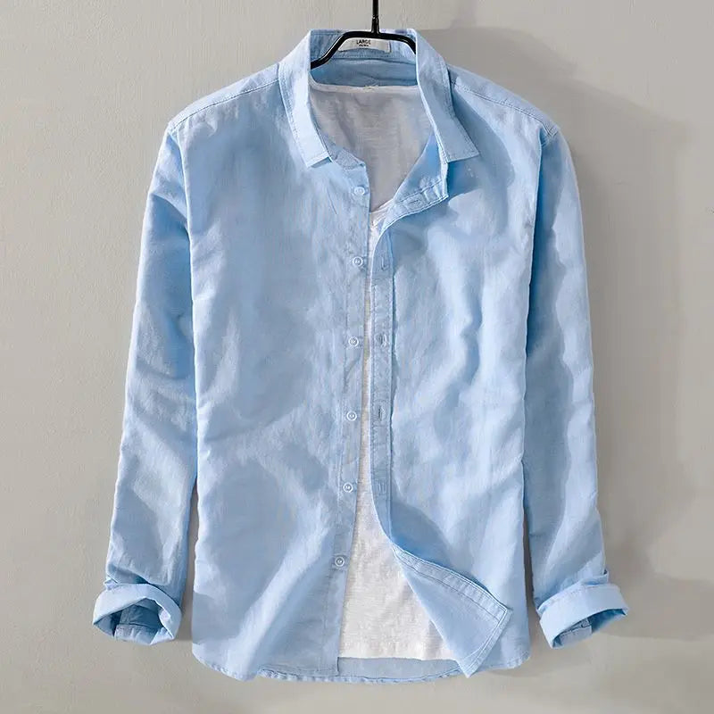 Men's Casual Linen Summer Shirt - Loose Fit, Lightweight Cotton for Outdoor Wear