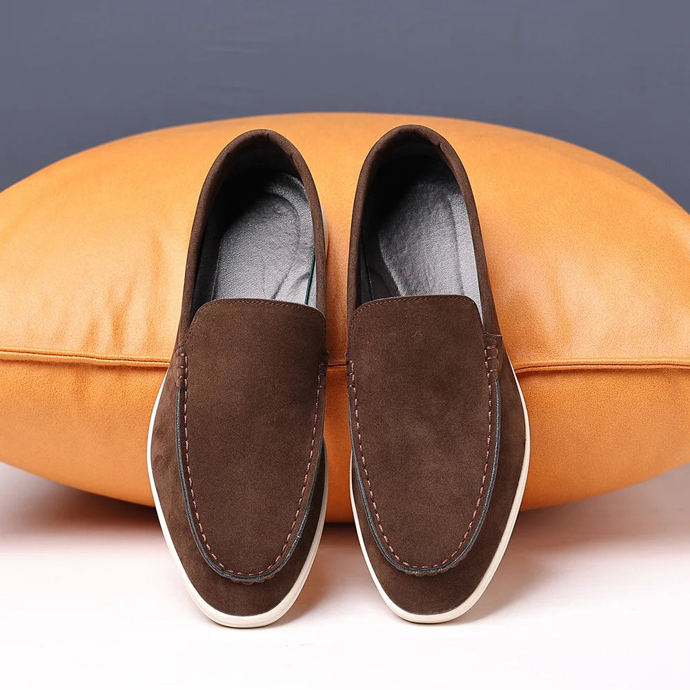 Elegant Suede Leather Moccasins for Men - Perfect for Weddings and Formal Events
