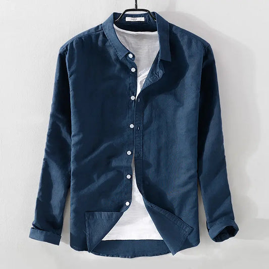 Men's Casual Linen Summer Shirt - Loose Fit, Lightweight Cotton for Outdoor Wear