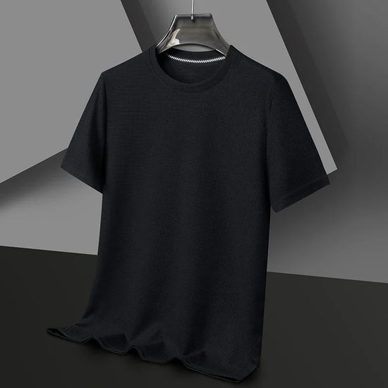 Short Sleeved Polo Shirshort Sleeved Waffle Solid Polot Fashion Splicing Men&