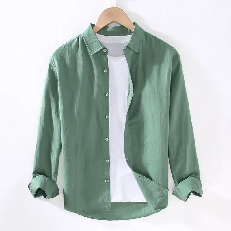 Men's Casual Linen Summer Shirt - Loose Fit, Lightweight Cotton for Outdoor Wear
