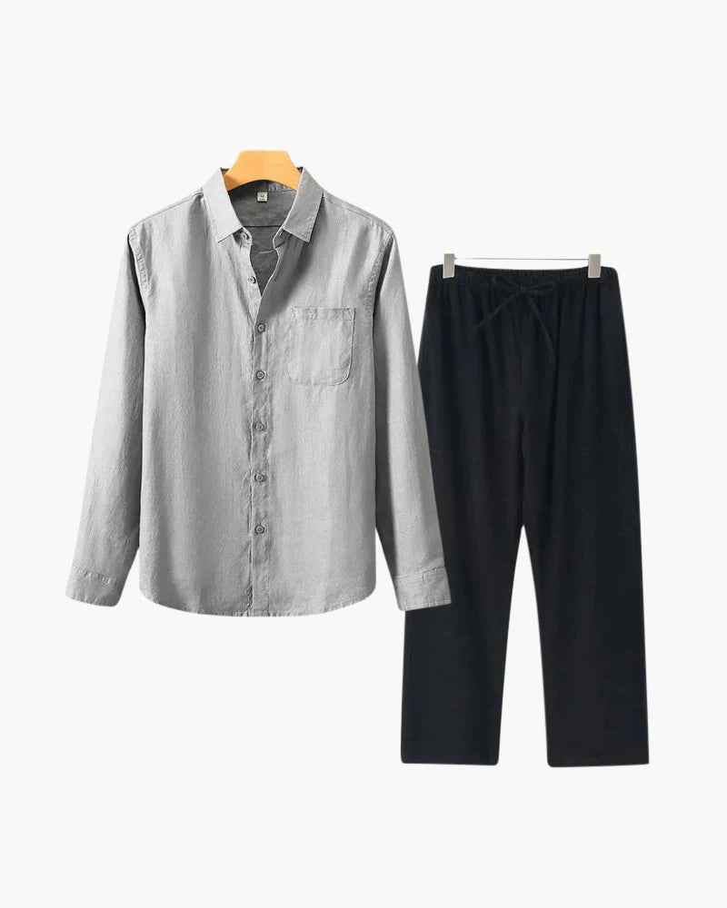 Timeless Elegance: Old Money Linen Longsleeve Combo