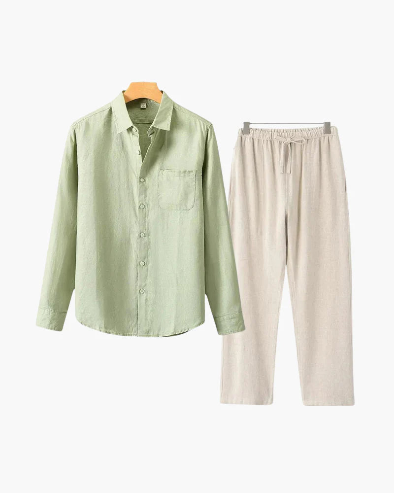 Timeless Elegance: Old Money Linen Longsleeve Combo