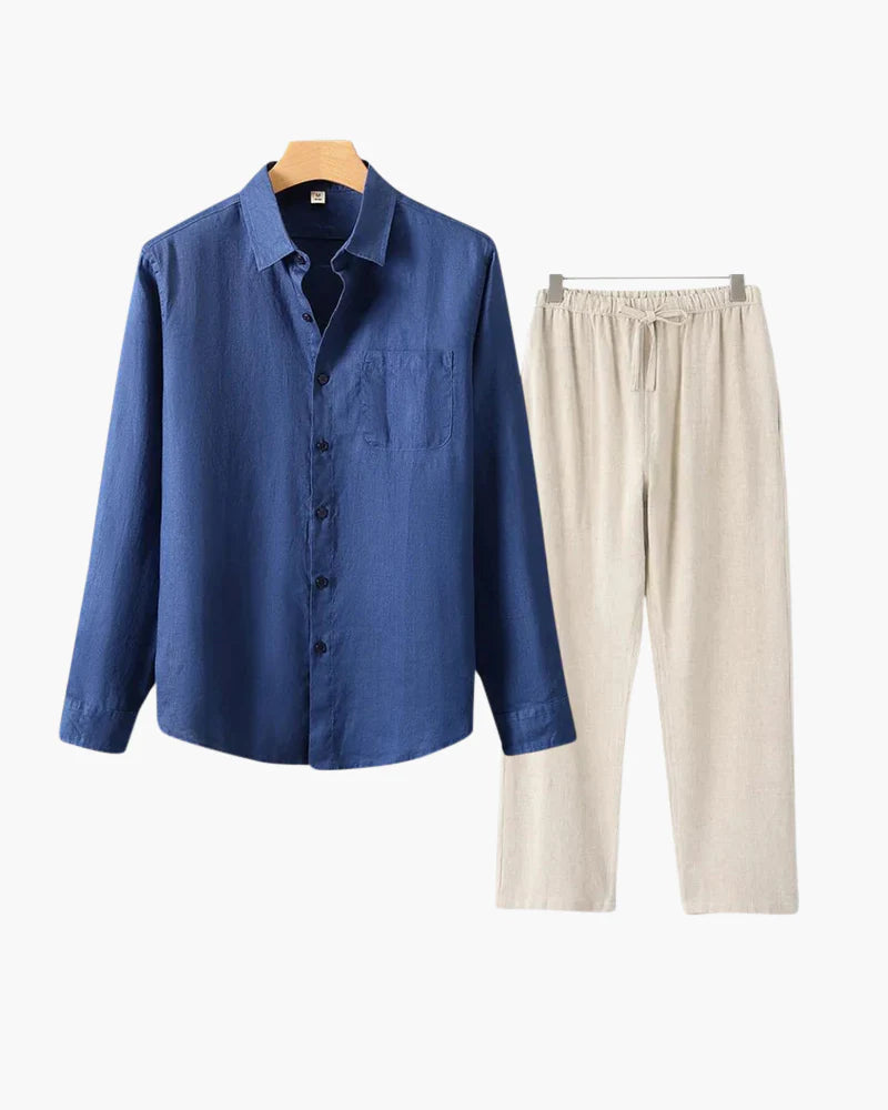 Timeless Elegance: Old Money Linen Longsleeve Combo