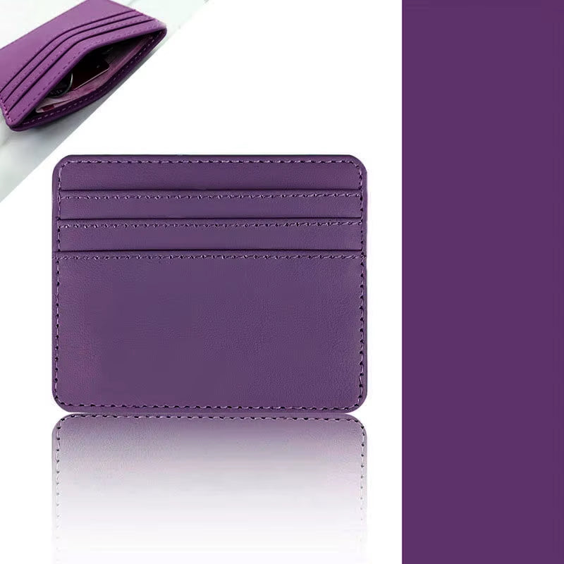 Sleek PU Leather ID Card Case - Slim Multi-Slot Holder for Bank and Credit Cards
