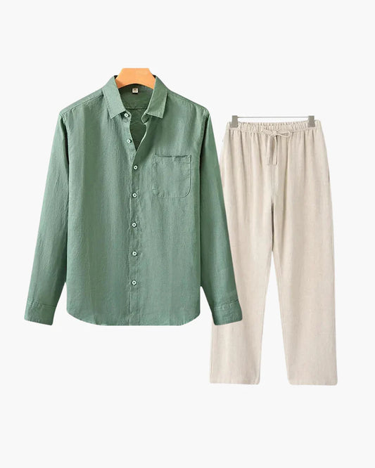 Timeless Elegance: Old Money Linen Longsleeve Combo