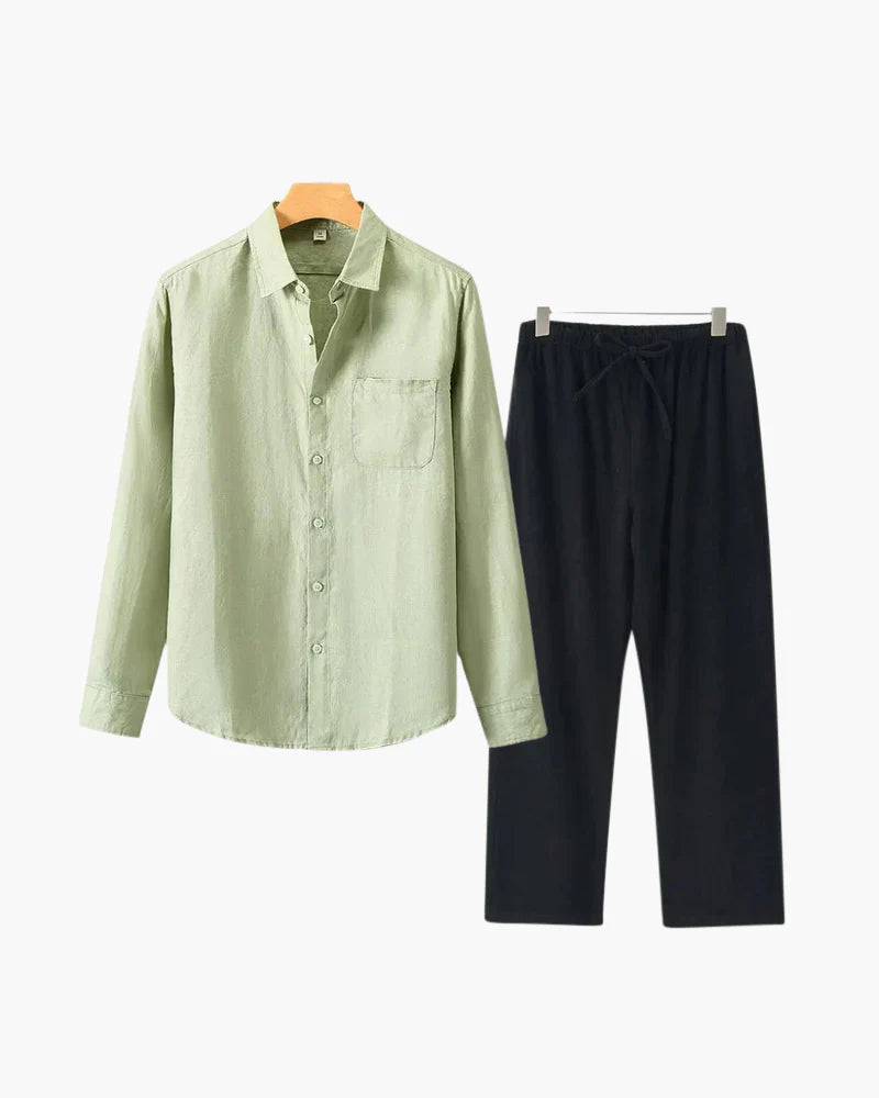 Timeless Elegance: Old Money Linen Longsleeve Combo