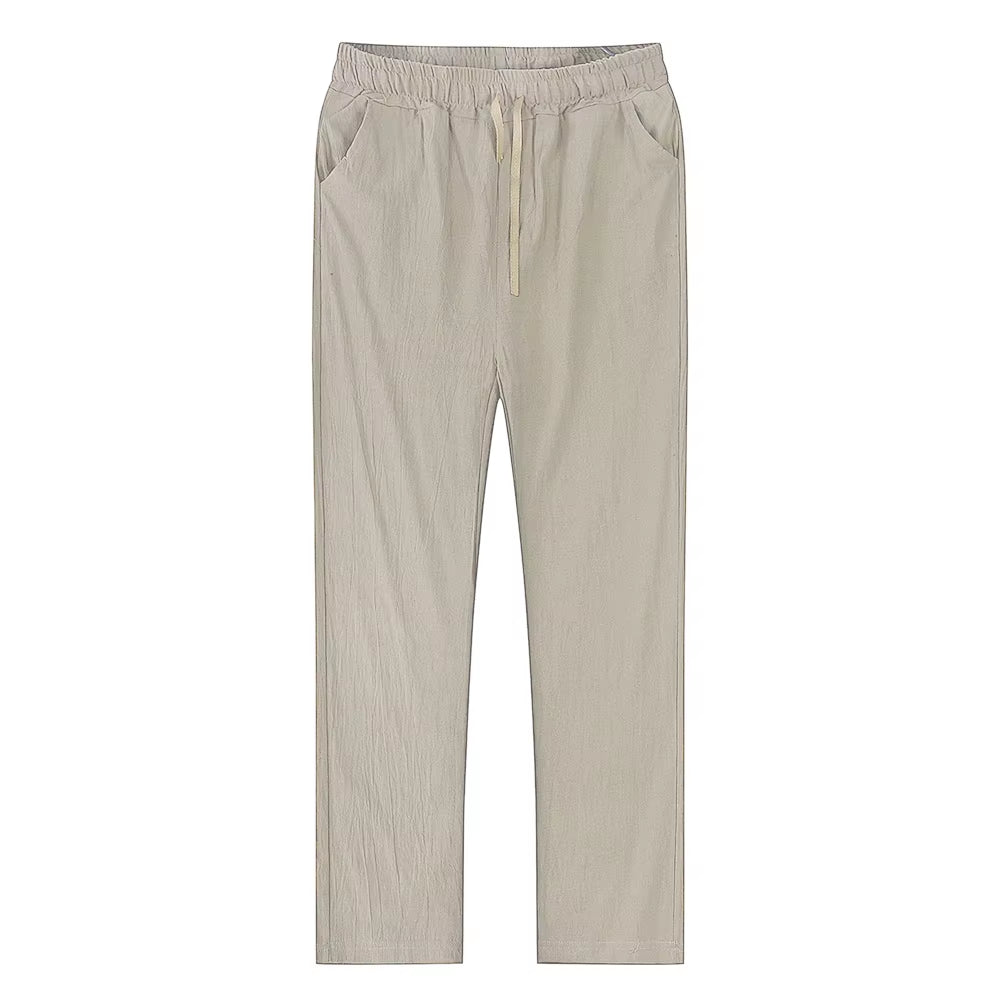 Stylish Men's Cotton Linen Pants - Breathable Solid Color Trousers for Fitness & Streetwear (S-3XL)